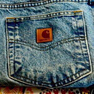 Carhartt Men’s 38x30 Blue Denim Jeans Medium Wash Straight Relaxed Fit Workwear